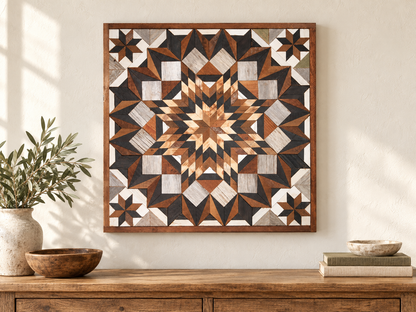 Amish Handmade Barn Quilt Wall Art – Reclaimed Barn Wood – 30.5” x 30.5”