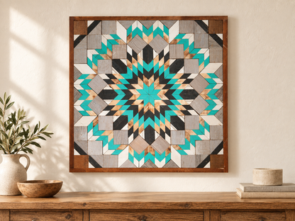 Amish Handmade Barn Quilt Wall Art – Reclaimed Barn Wood – 30.5” x 30.5”