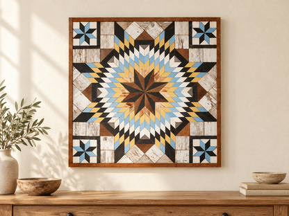 Amish Handmade Barn Quilt Wall Art – Reclaimed Barn Wood – 30.5” x 30.5”