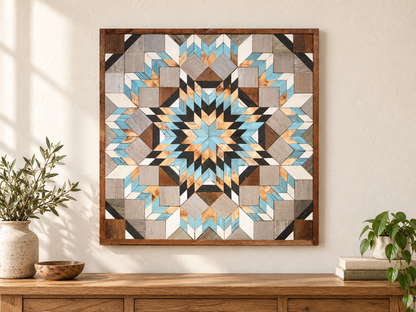 Amish Handmade Barn Quilt Wall Art – Reclaimed Barn Wood – 30.5” x 30.5”