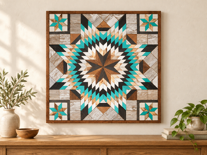 Amish Handmade Barn Quilt Wall Art – Reclaimed Barn Wood – 30.5” x 30.5”