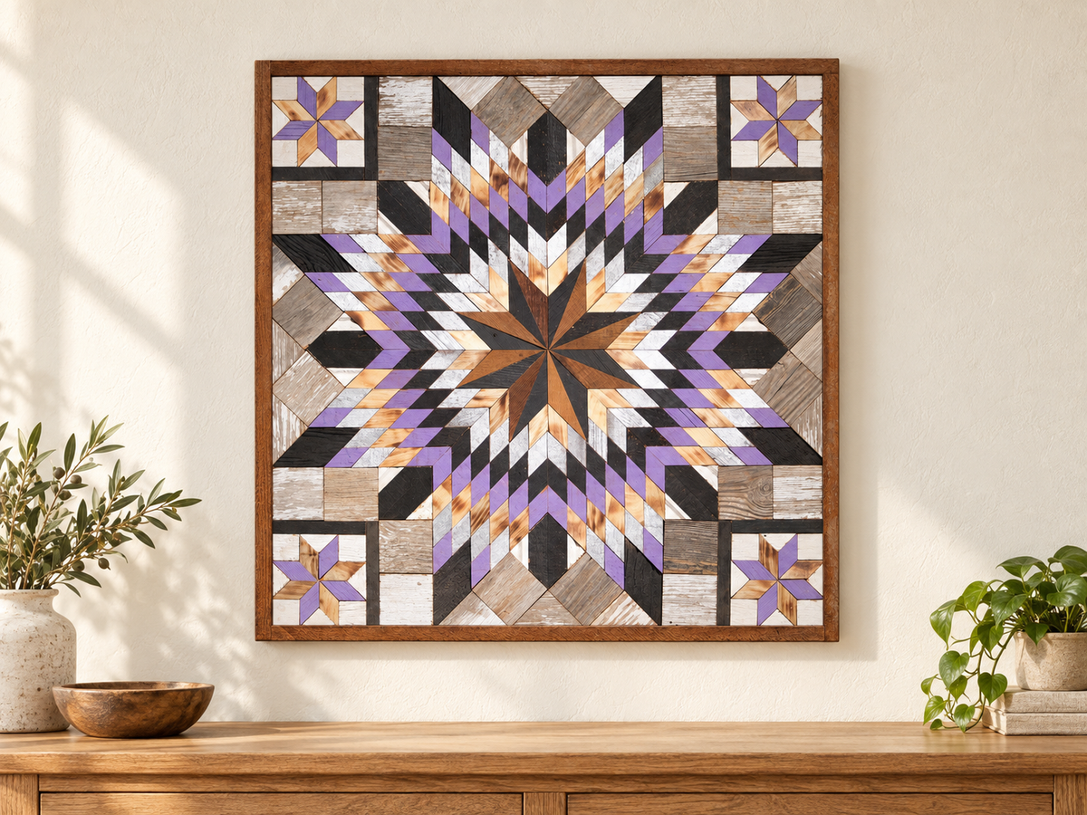 Amish Handmade Barn Quilt Wall Art – Reclaimed Barn Wood – 30.5” x 30.5”