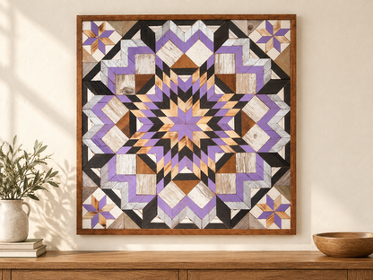 Amish Handmade Barn Quilt Wall Art – Reclaimed Barn Wood – 30.5” x 30.5”