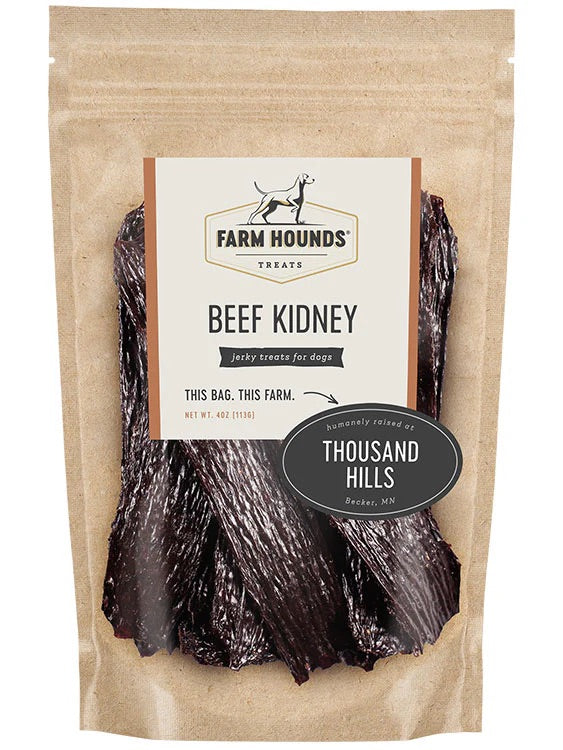 Farm Hounds Beef Kidney 4oz dehydrated dog treat rich in vitamins and minerals