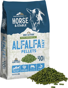 Blue Mountain Hay High-Altitude Alfalfa Hay Pellets Horse Feed, 40lb