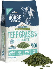 Blue Mountain Hay High-Altitude Teff Grass Hay Pellet Horse Feed, 40-lb