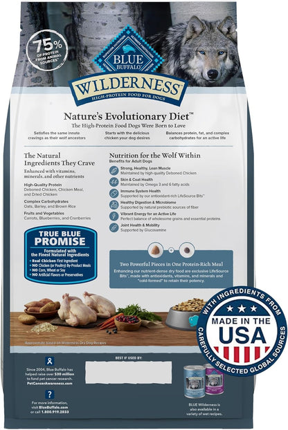 Blue Buffalo Wilderness Adult Chicken with Wholesome Grains Dry Dog Food
