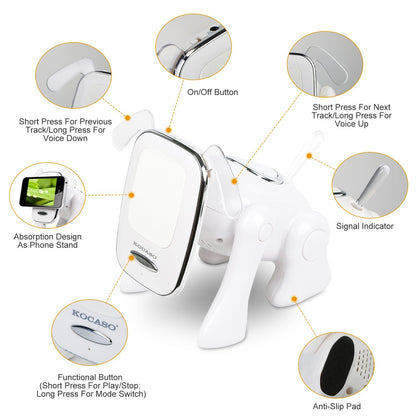 Puppy Dog Wireless Mini Speaker – Stereo, Mic, FM, USB, MMC