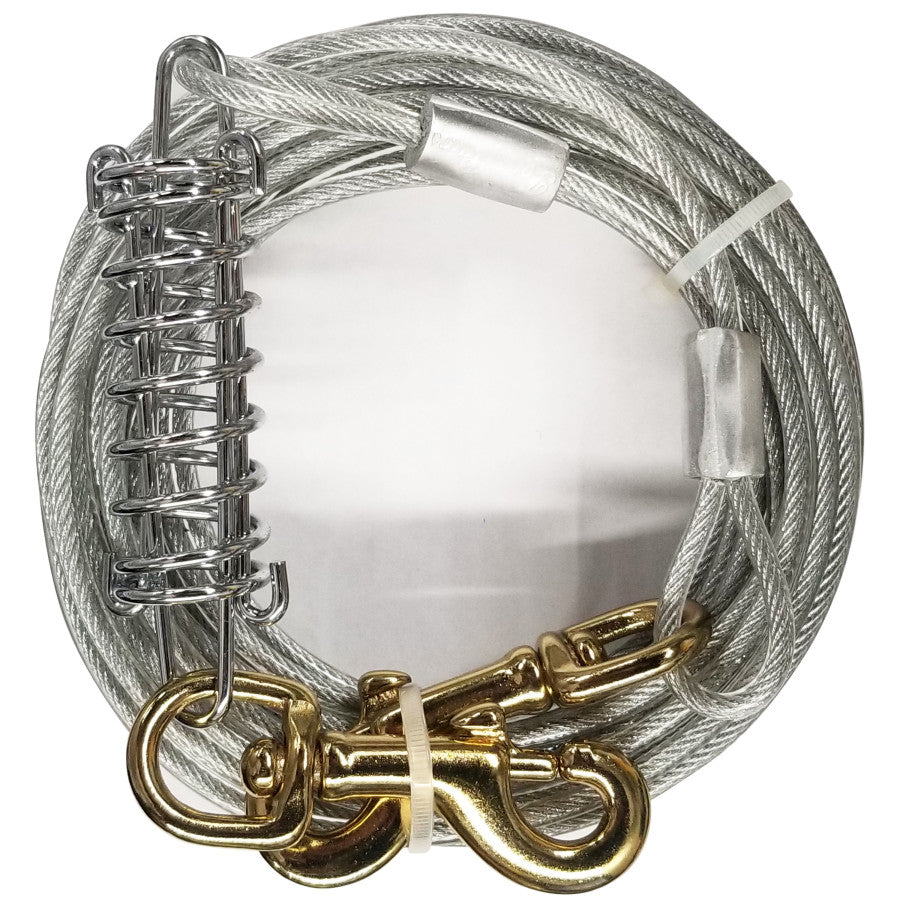 Four Paws Heavy Weight Dog Tie Out Cable Silver, 1ea/30 Foot