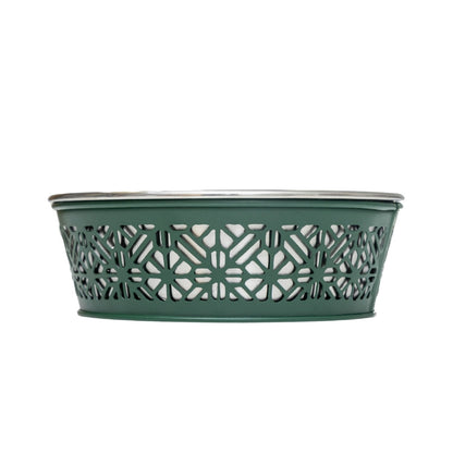 Country Living Set of 2 Stainless Steel Dog Bowls – Farmhouse Style, Ideal for Small to Medium Dogs