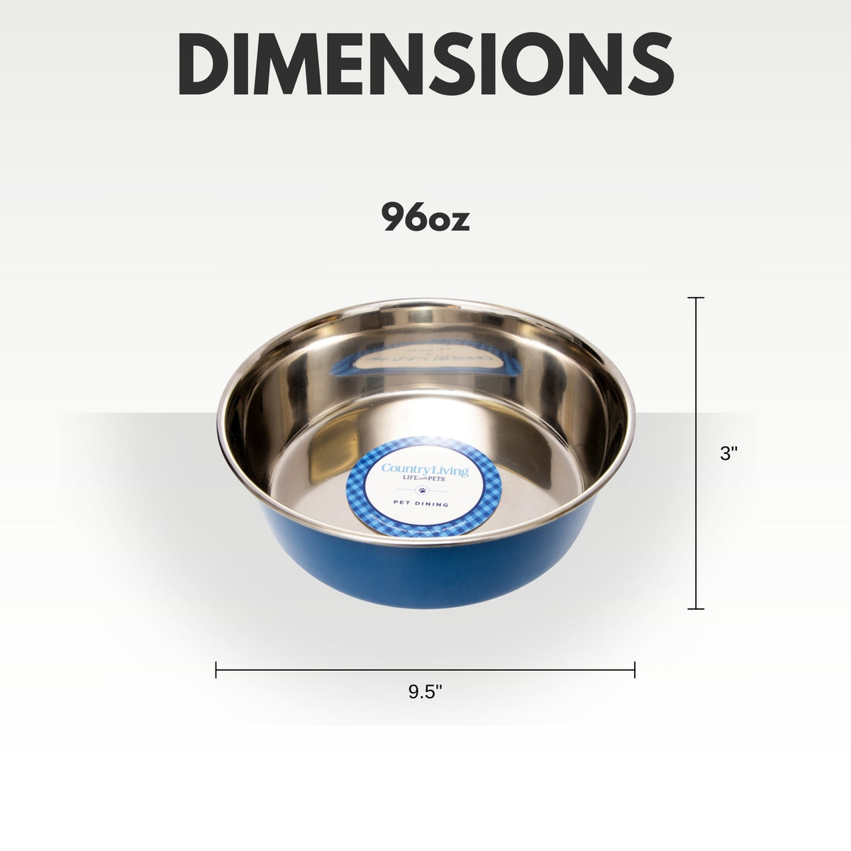 Country Living Set of 2 Heavy Gauge Stainless Steel Dog Bowls - Perfect for Food & Water