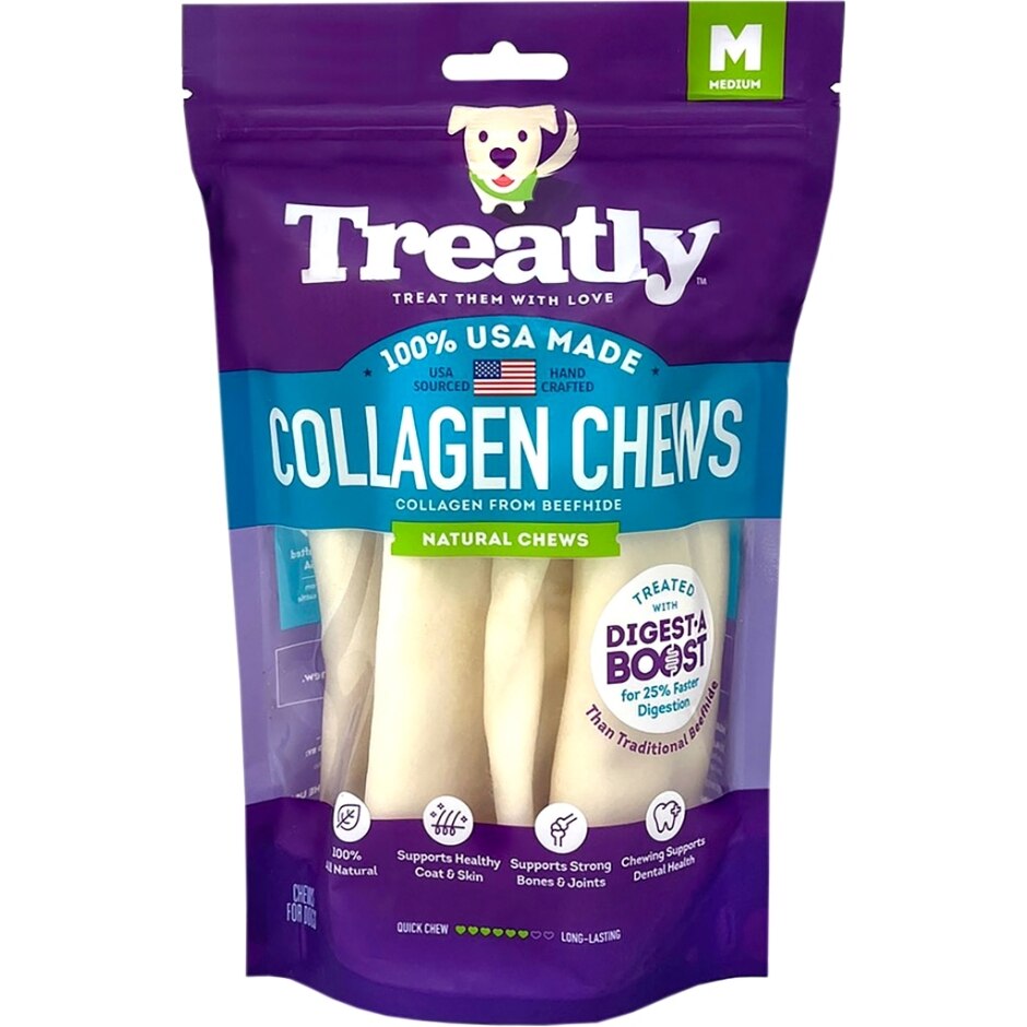 Treatly USA Collagen Wraps Natural 6in. -4 Pk