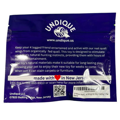 Premium Quail Wings for Dog Training - 1 Pair, Authentic Bird Scent from US Farms, Ideal for Scent and Hunting Training