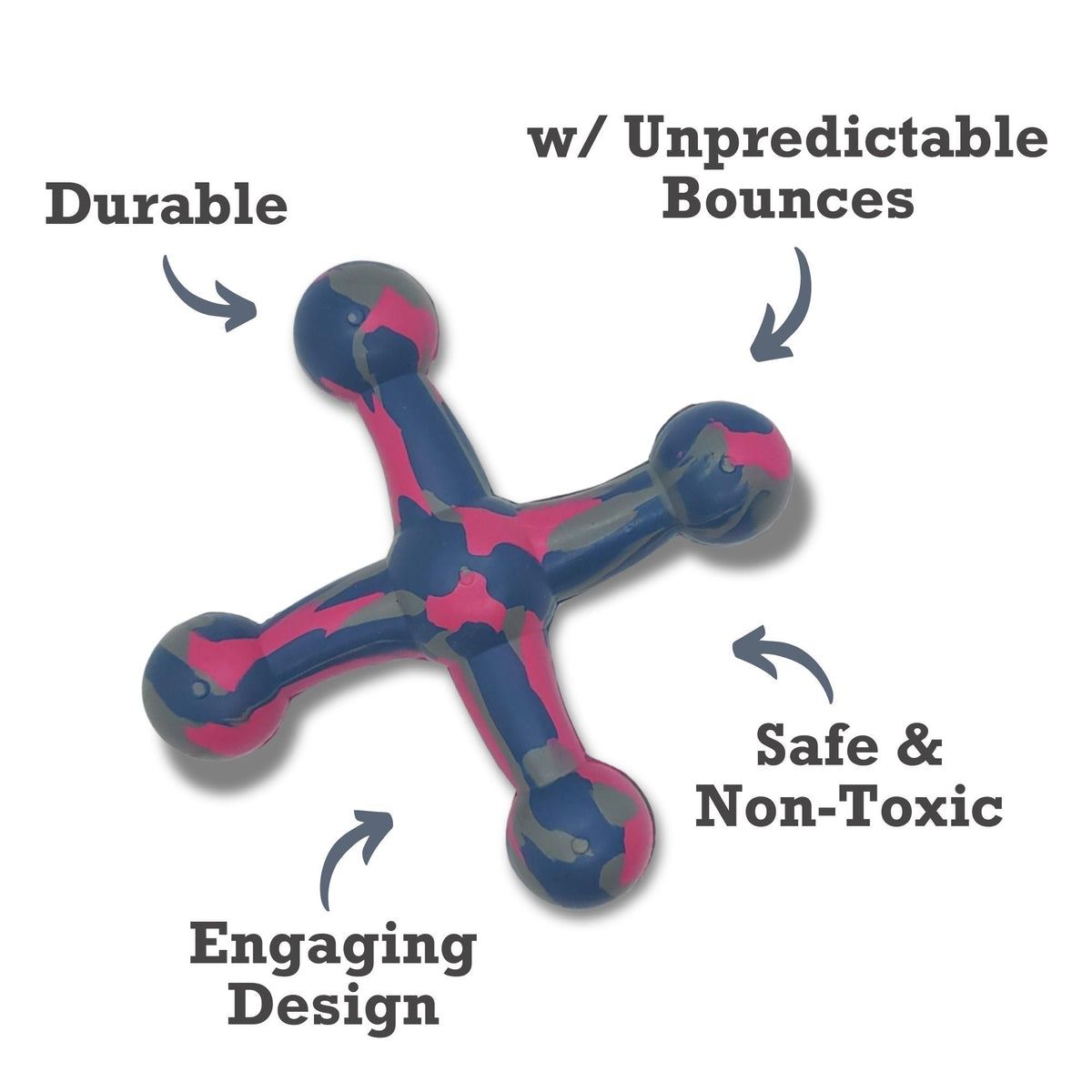 Natural Rubber Jack Dog Toy – Durable, Non-Toxic Chew Toy for Engaging Play and Enhanced Agility