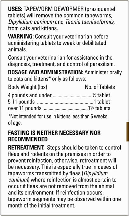 Elanco Tapeworm Cat Dewormer, 3 Tablets