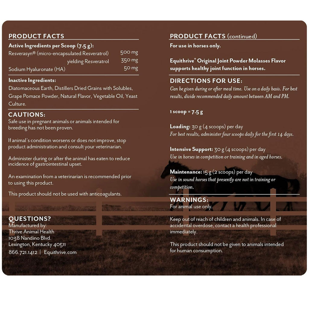 Equithrive Original Joint Powder Molasses Horse Supplements