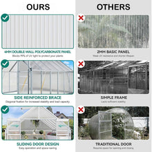 [10X12FT] Extra-Large Heavy-Duty Polycarbonate Aluminum Greenhouse With Sliding Doors And Vents (SAK74183)