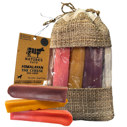 Flavored Large Yak Cheese (3 Pack) in Hand Woven Bag