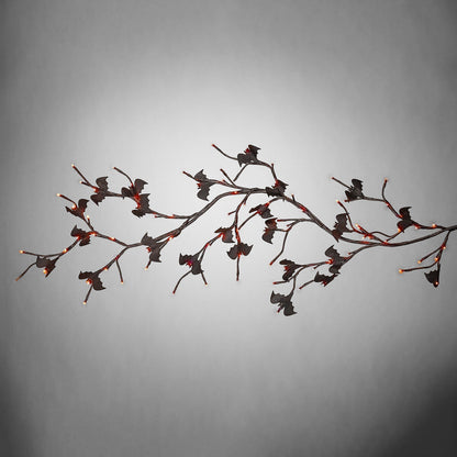 Orange Lighted Halloween Black Garland