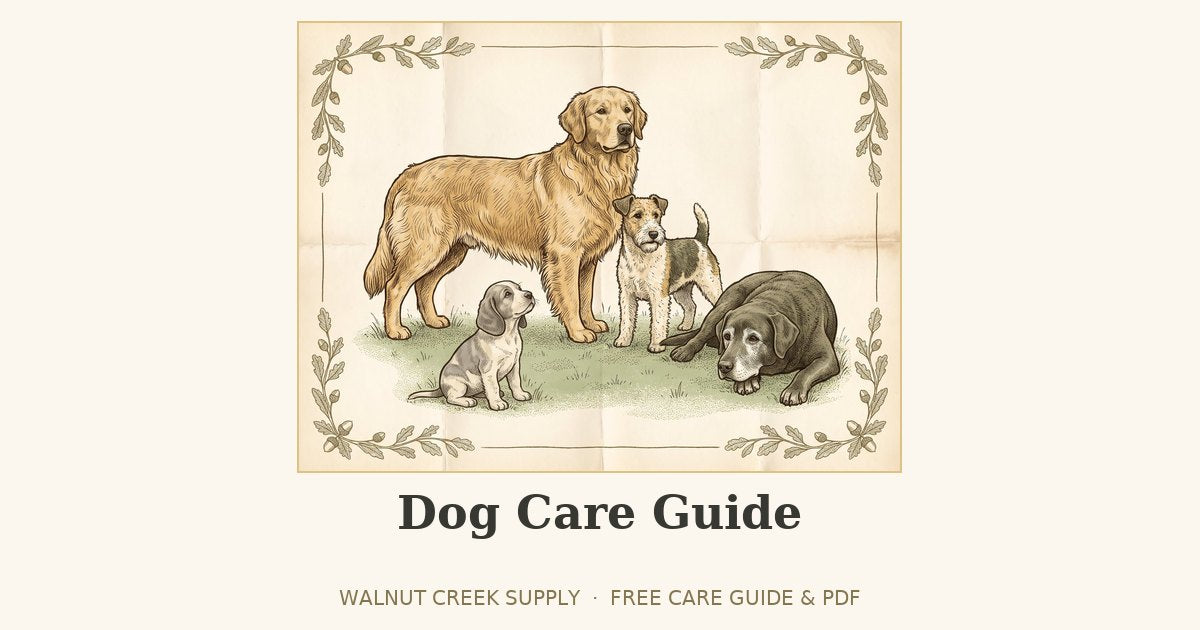 Dog Care Guide illustration by Walnut Creek Supply
