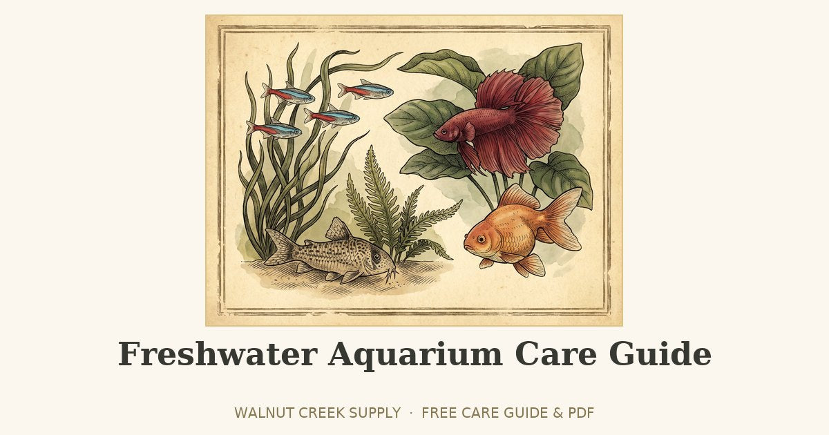 Freshwater Aquarium Care Guide illustration by Walnut Creek Supply