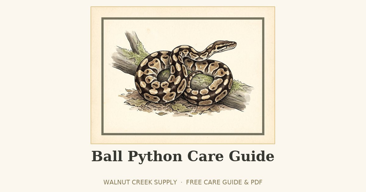 Ball Python Care Guide illustration by Walnut Creek Supply