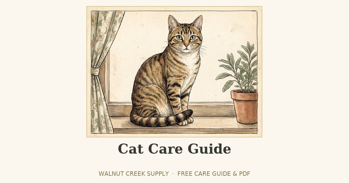 Cat Care Guide illustration by Walnut Creek Supply