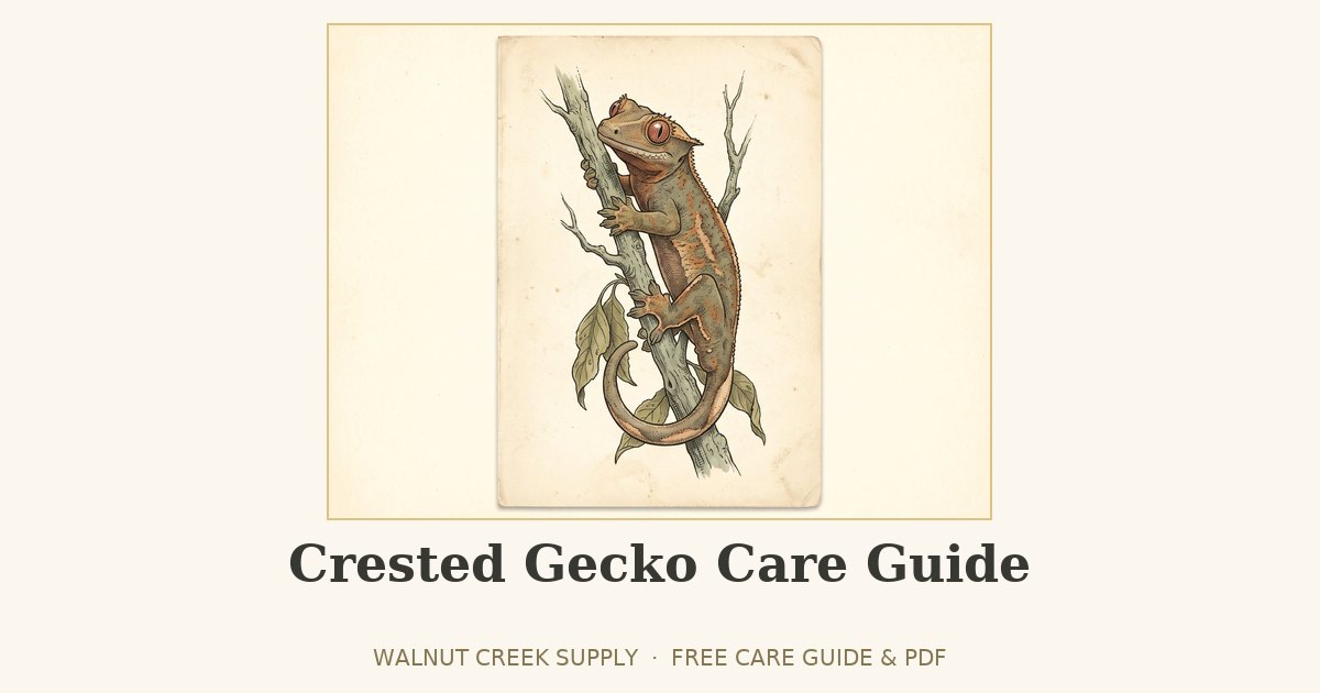 Crested Gecko Care Guide illustration by Walnut Creek Supply