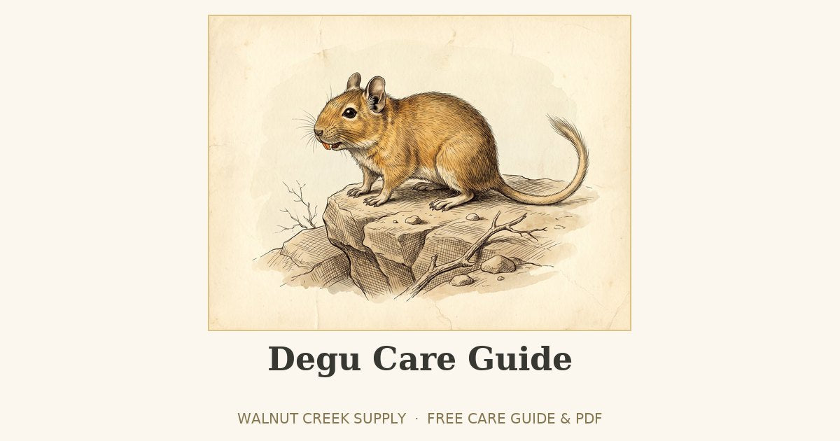 Degu Care Guide illustration by Walnut Creek Supply