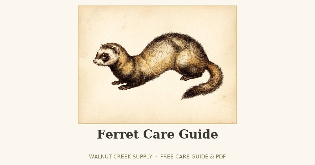 Ferret Care Guide illustration by Walnut Creek Supply