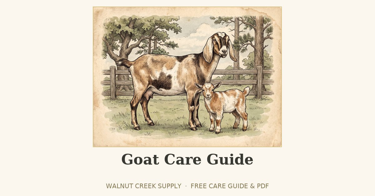 Goat Care Guide illustration by Walnut Creek Supply