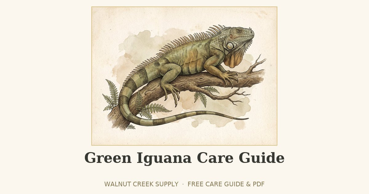 Green Iguana Care Guide illustration by Walnut Creek Supply