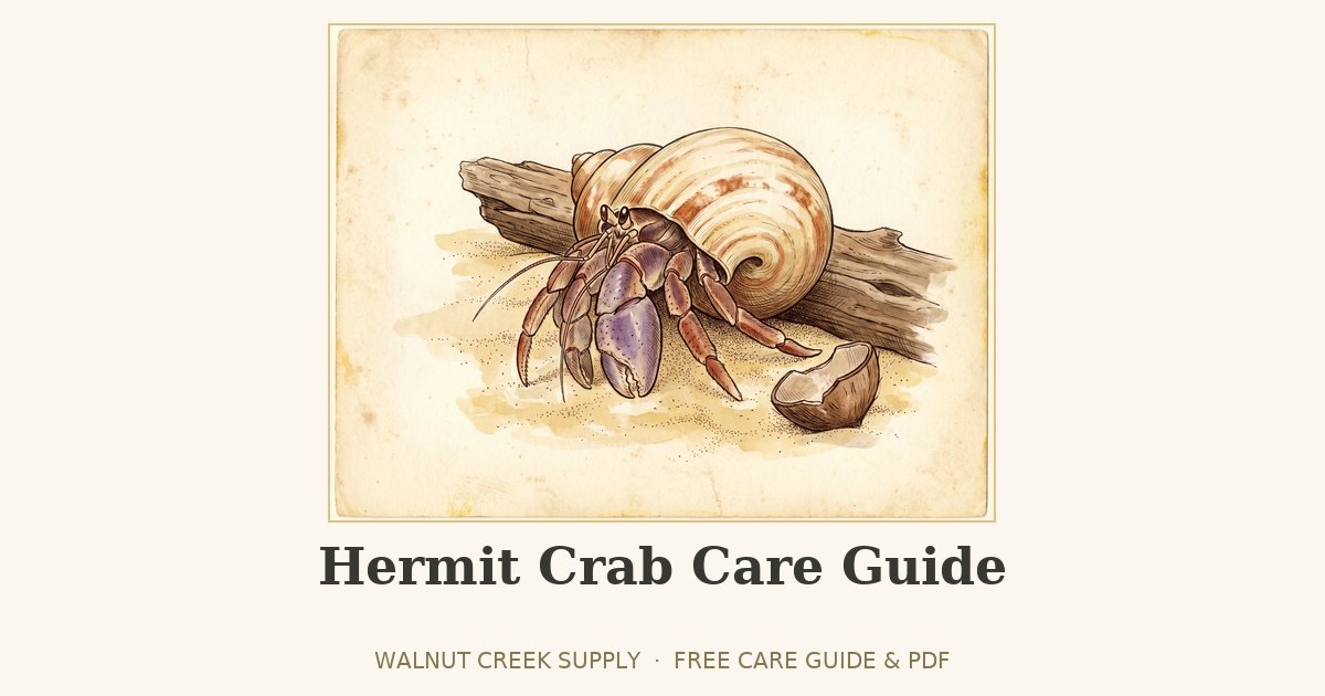 Hermit Crab Care Guide illustration by Walnut Creek Supply