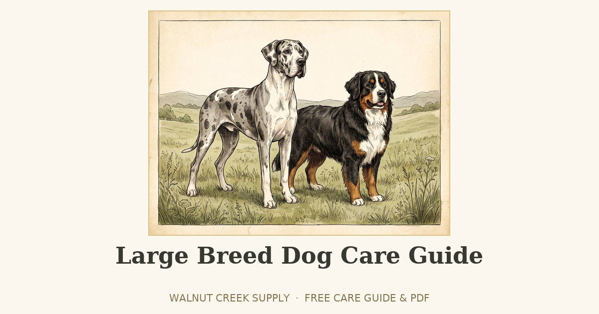 Large Breed Dog Care Guide illustration by Walnut Creek Supply