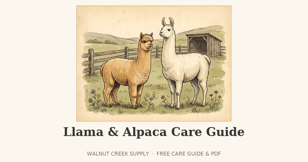 Llama & Alpaca Care Guide illustration by Walnut Creek Supply