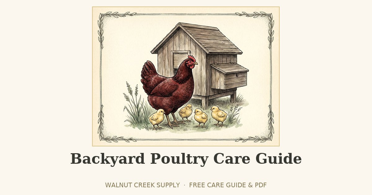 Backyard Poultry Care Guide illustration by Walnut Creek Supply