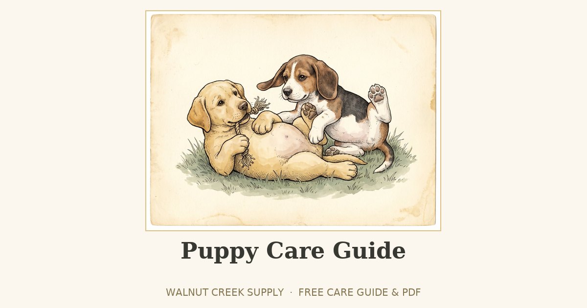 Puppy Care Guide illustration by Walnut Creek Supply