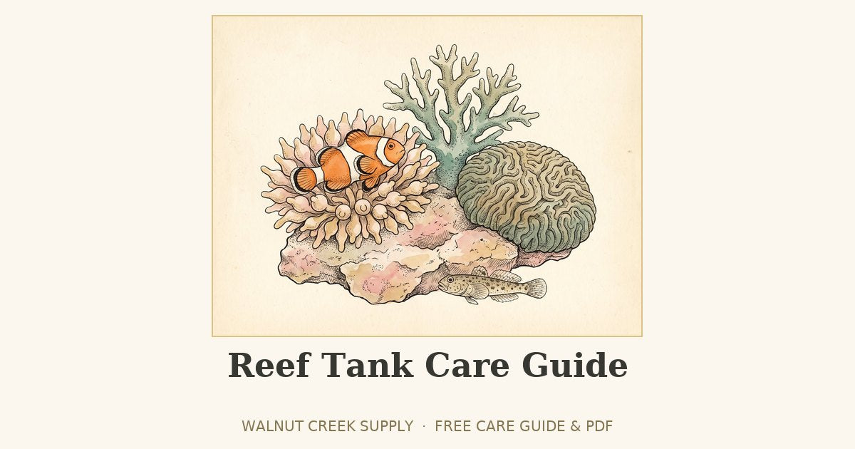 Reef Tank Care Guide illustration by Walnut Creek Supply