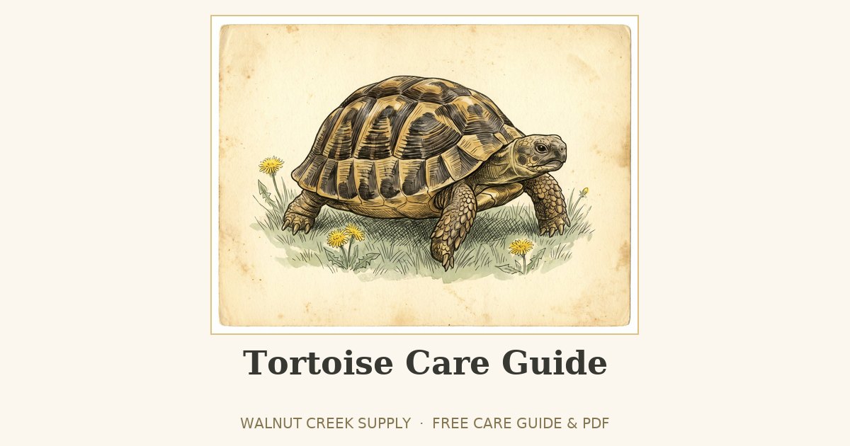 Tortoise Care Guide illustration by Walnut Creek Supply