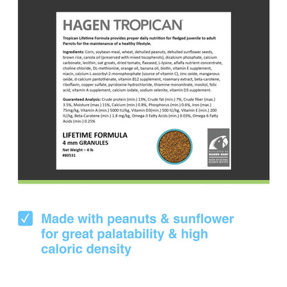 Hari Tropican Lifetime Formula Granules for Parrots