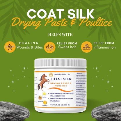 Healthy Paw Life Coat Silk Drying Paste & Poultice for Horse, 10-oz