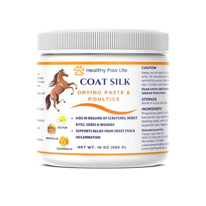 Healthy Paw Life Coat Silk Drying Paste & Poultice for Horse, 10-oz