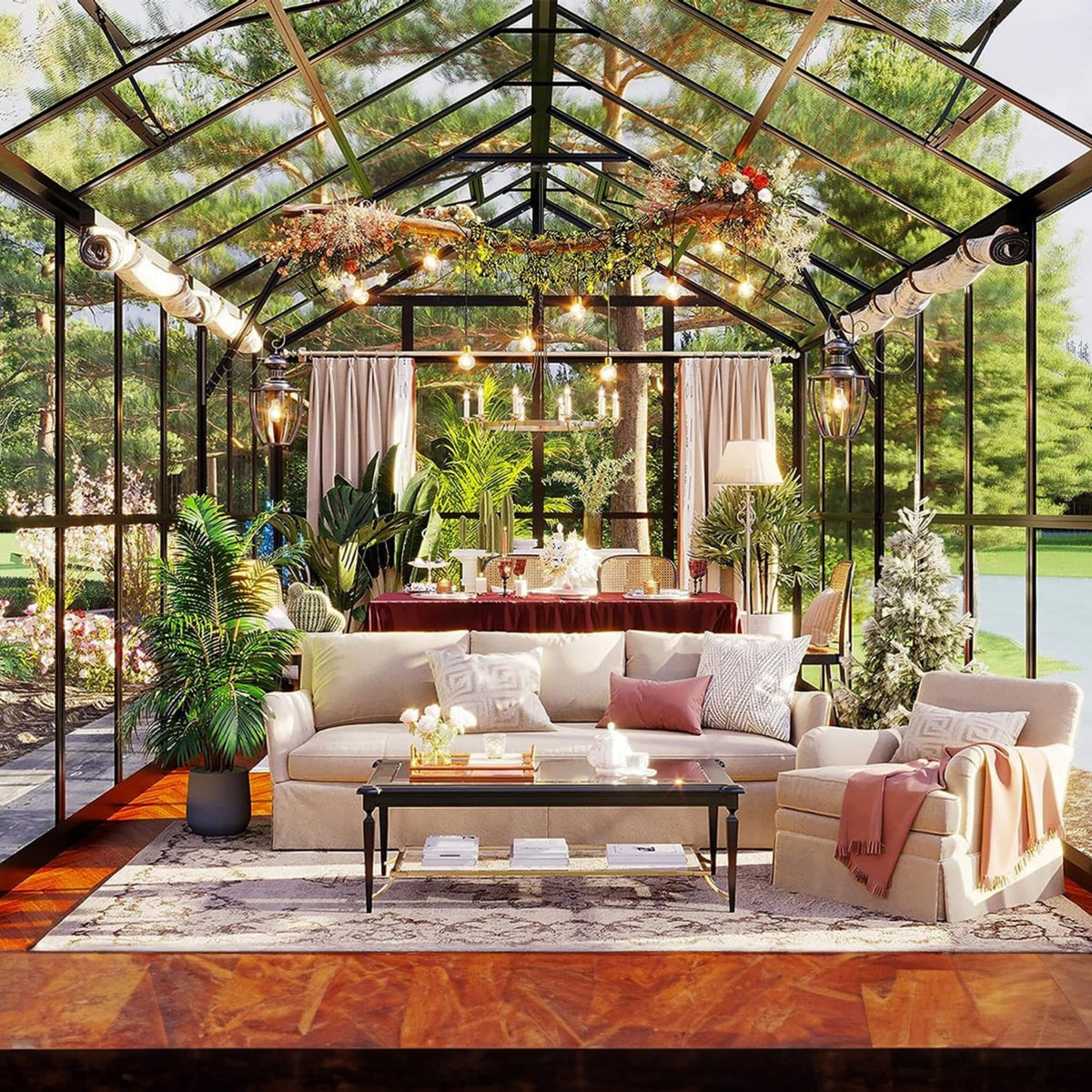 [08X16FT] Heavy-Duty Outdoor Walk-In Polycarbonate Patio Greenhouse With Double Swing Doors, 6MM (SAK26153)