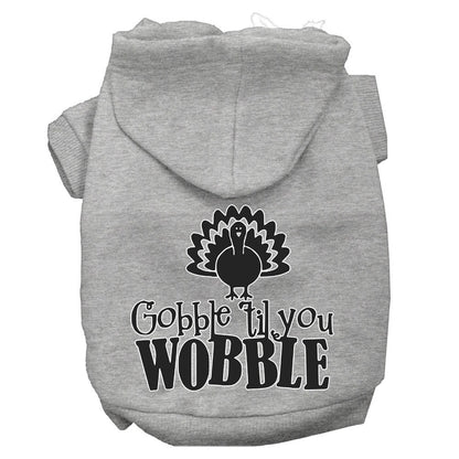 Thanksgiving Pet, Dog and Cat Hoodie, "Gobble 'Til You Wobble"