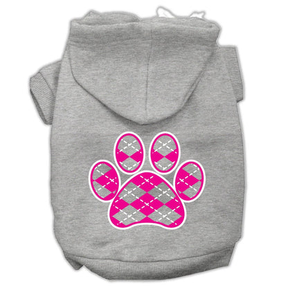 Pet Hoodie "Pink Argyle Paw"