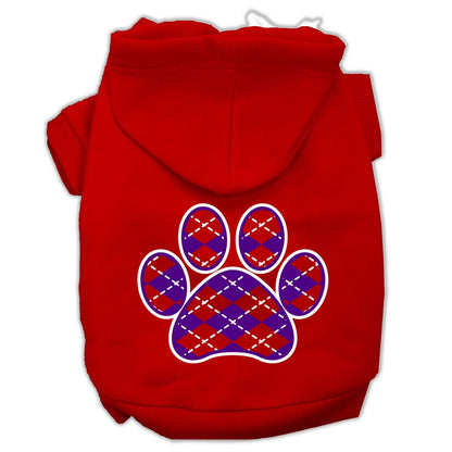 Pet Hoodie "Purple Argyle Paw"