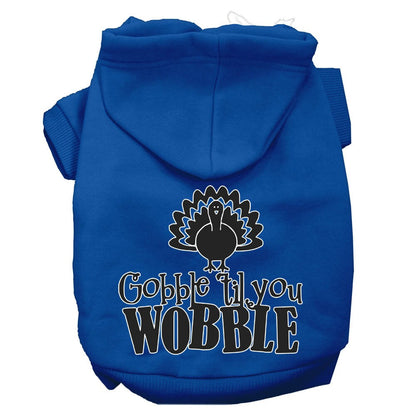 Thanksgiving Pet, Dog and Cat Hoodie, "Gobble 'Til You Wobble"