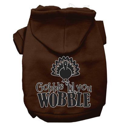 Thanksgiving Pet, Dog and Cat Hoodie, "Gobble 'Til You Wobble"
