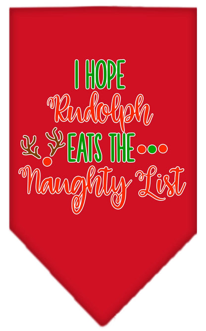 Christmas Pet Bandana "Hope Rudolph Eats The Naughty List"