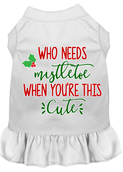 Christmas Pet Dress Screen Printed, "Who Needs Mistletoe"